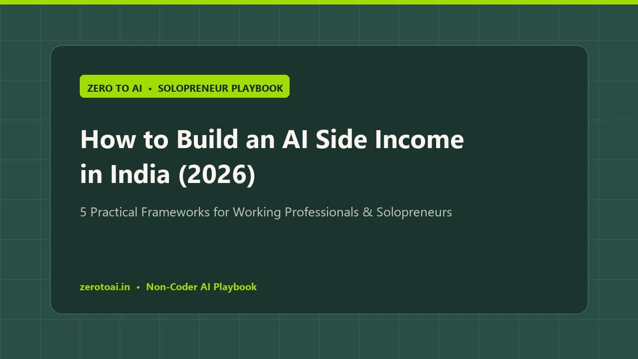 AI Side Income in India: 7 Realistic Ways to Earn in 2026